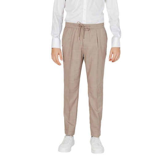 Beige Polyester Jeans & Pant