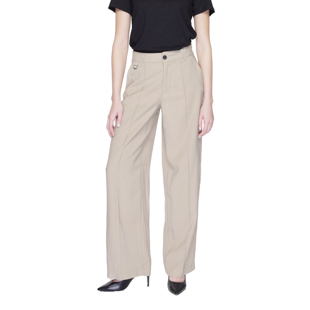 Beige Viscose Jeans & Pant