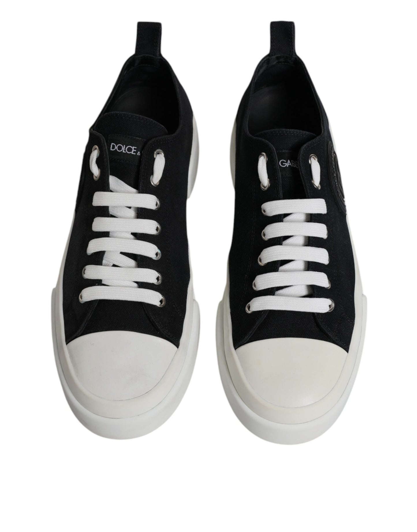 Black White Canvas Low Top Sneakers Shoes