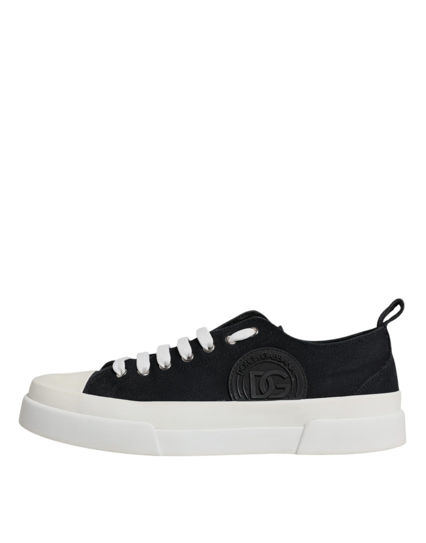 Black White Canvas Low Top Sneakers Shoes