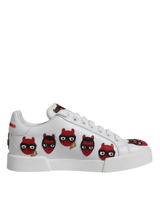 White Devil Face Portofino Sneakers Shoes