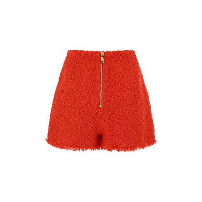 2 Pkts Btn Escargot Belted Tweed Shorts