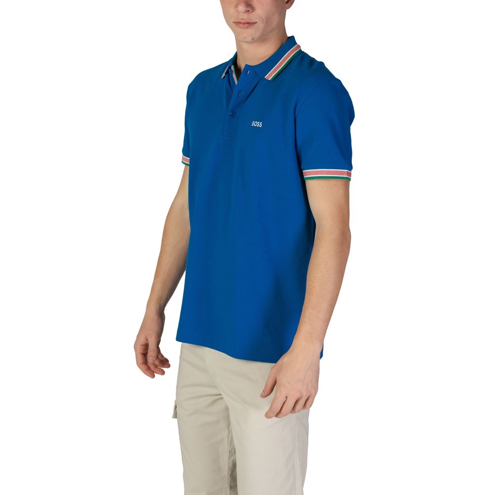 Blue Cotton Polo Shirt