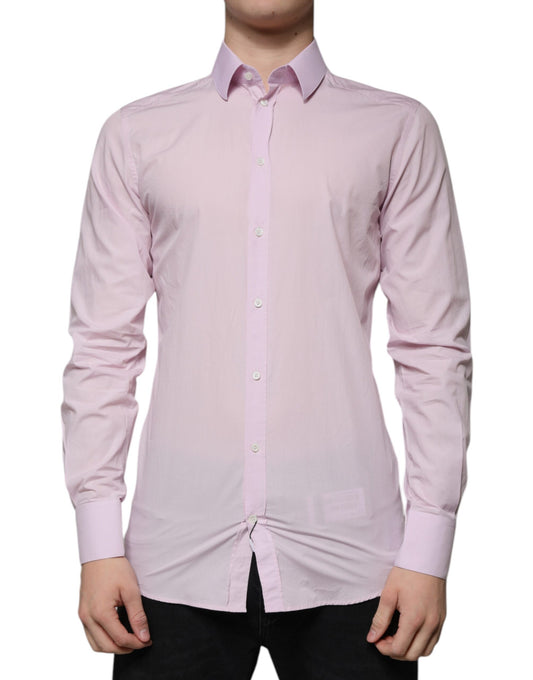 Light Pink Cotton Slim Fit GOLD Dress Shirt