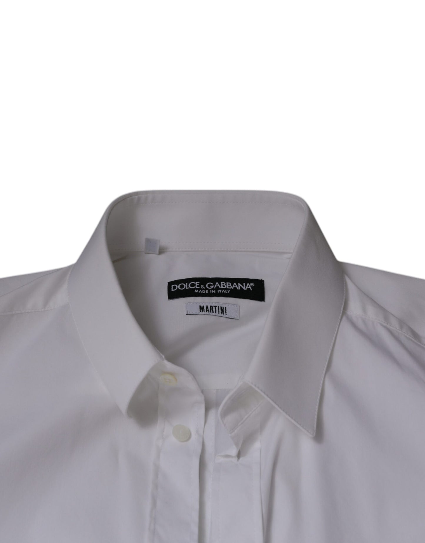 White Cotton Blend Men MARTINI Dress Shirt