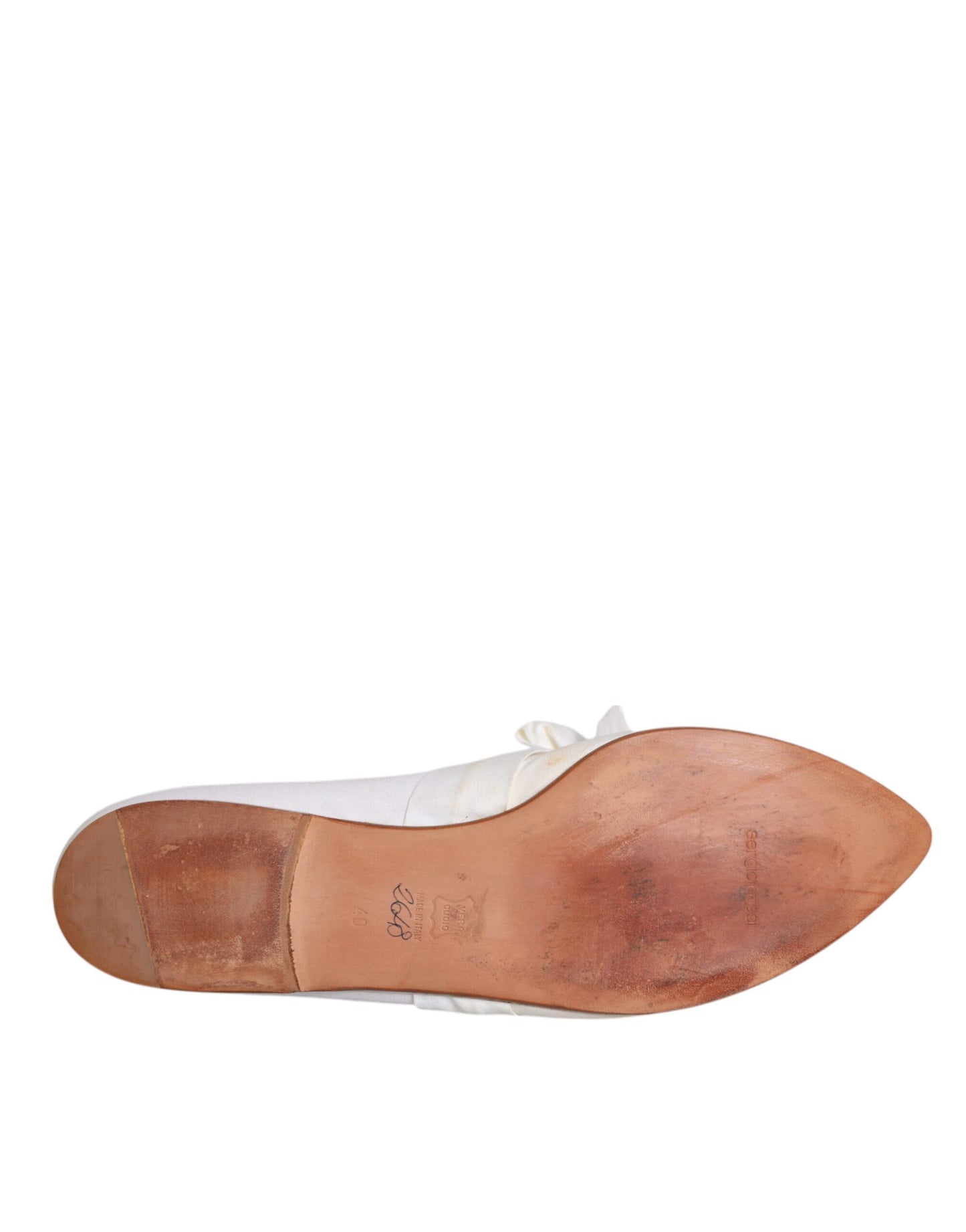 White Ribbon Fabric Ballerina Flats Shoes