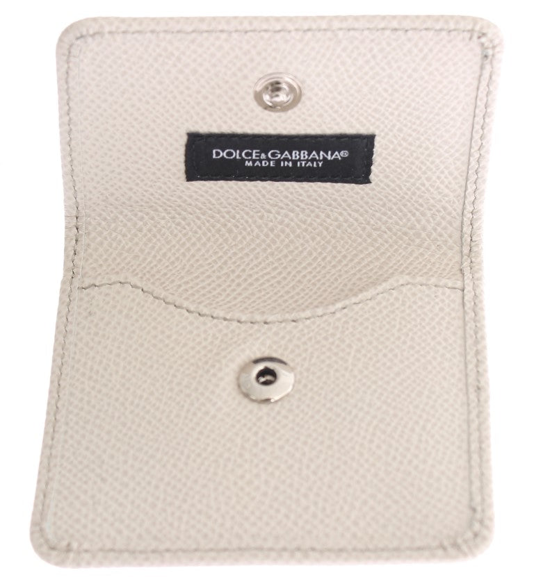 Sleek White Leather Condom Case Wallet