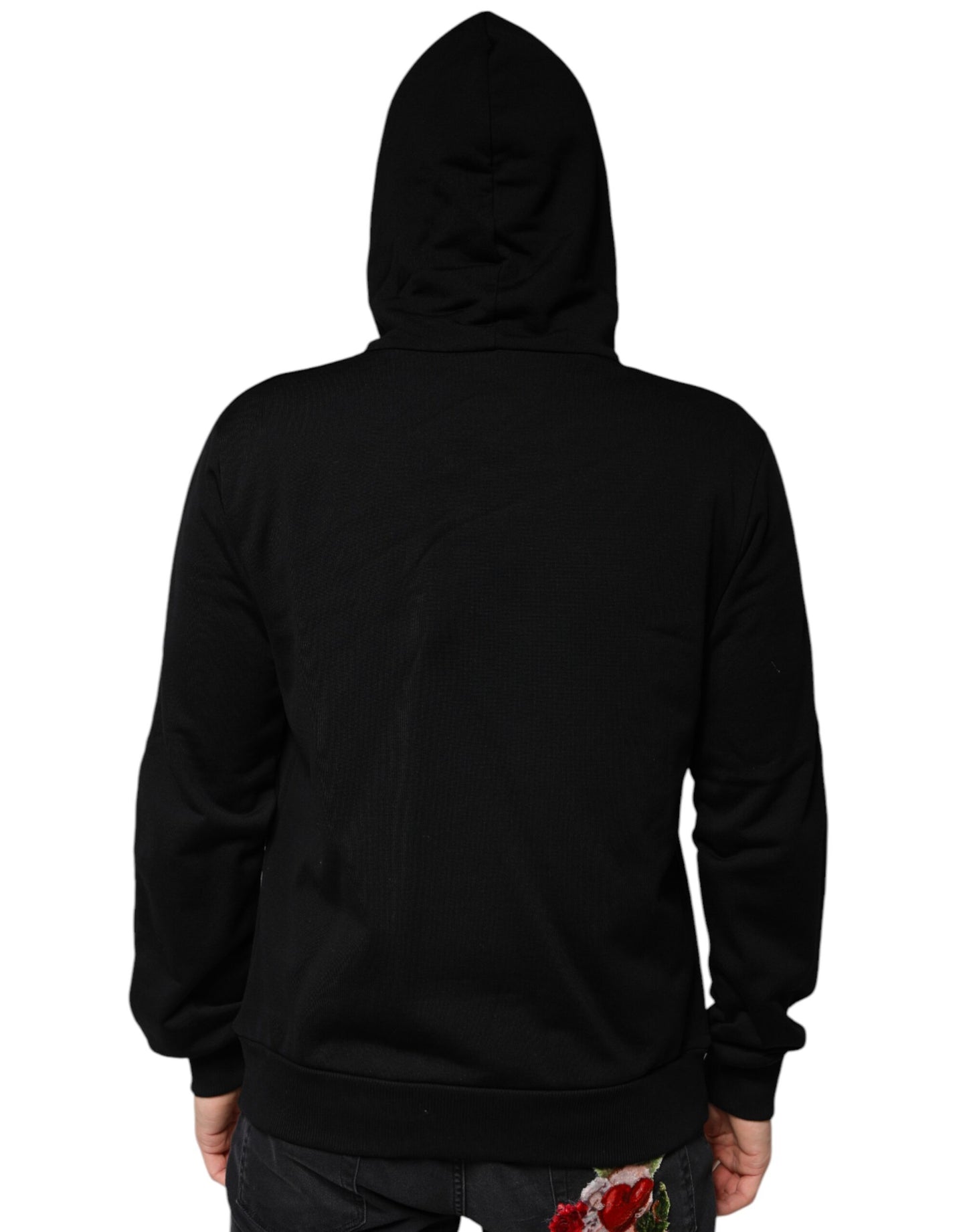 Black Crown Cotton Hooded Sweatshirt Sweater