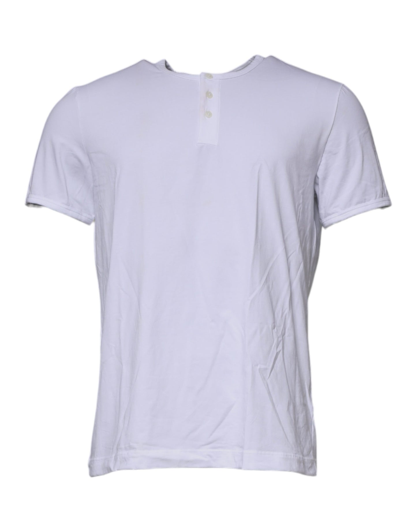 White Cotton Stretch Round Neck Underwear T-shirt