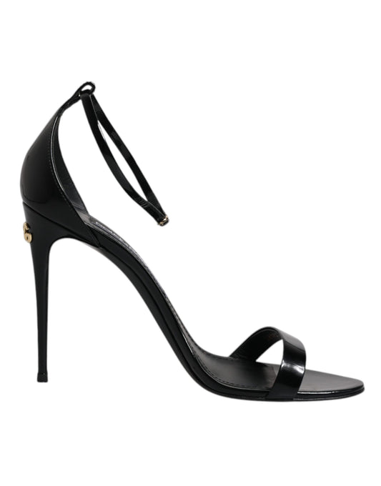 Black KEIRA Heels Ankle Strap Sandals Shoes