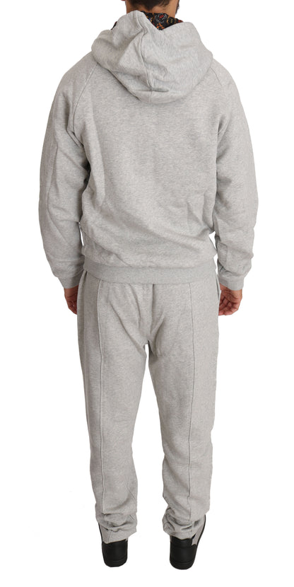 Elegant Gray Hooded Sweatsuit Ensemble