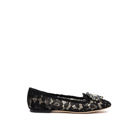 Black Viscose Flat Shoe