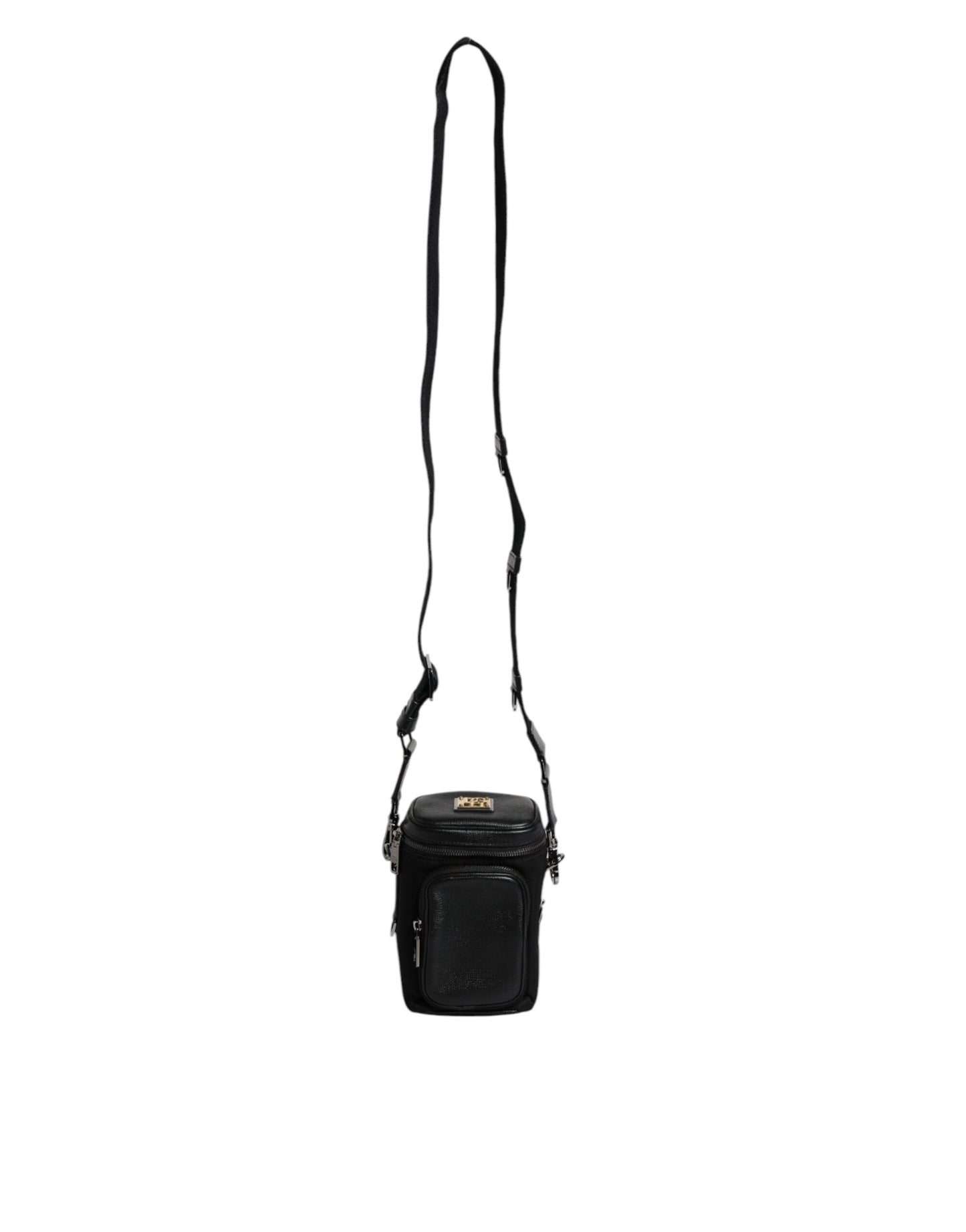 Black Leather Logo Purse Crossbody Camera Bag