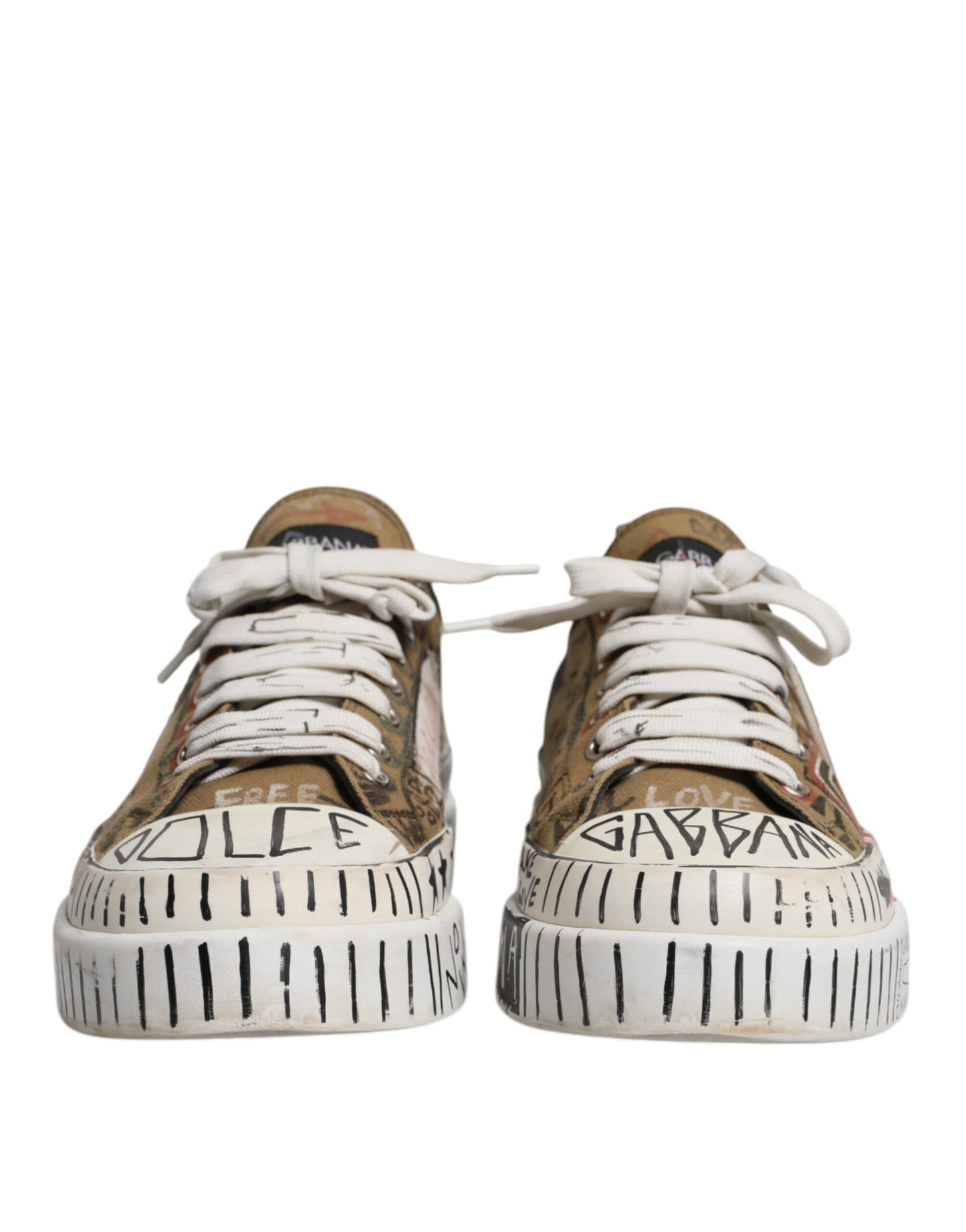 Brown Canvas Low Top Logo Print Sneakers Shoes