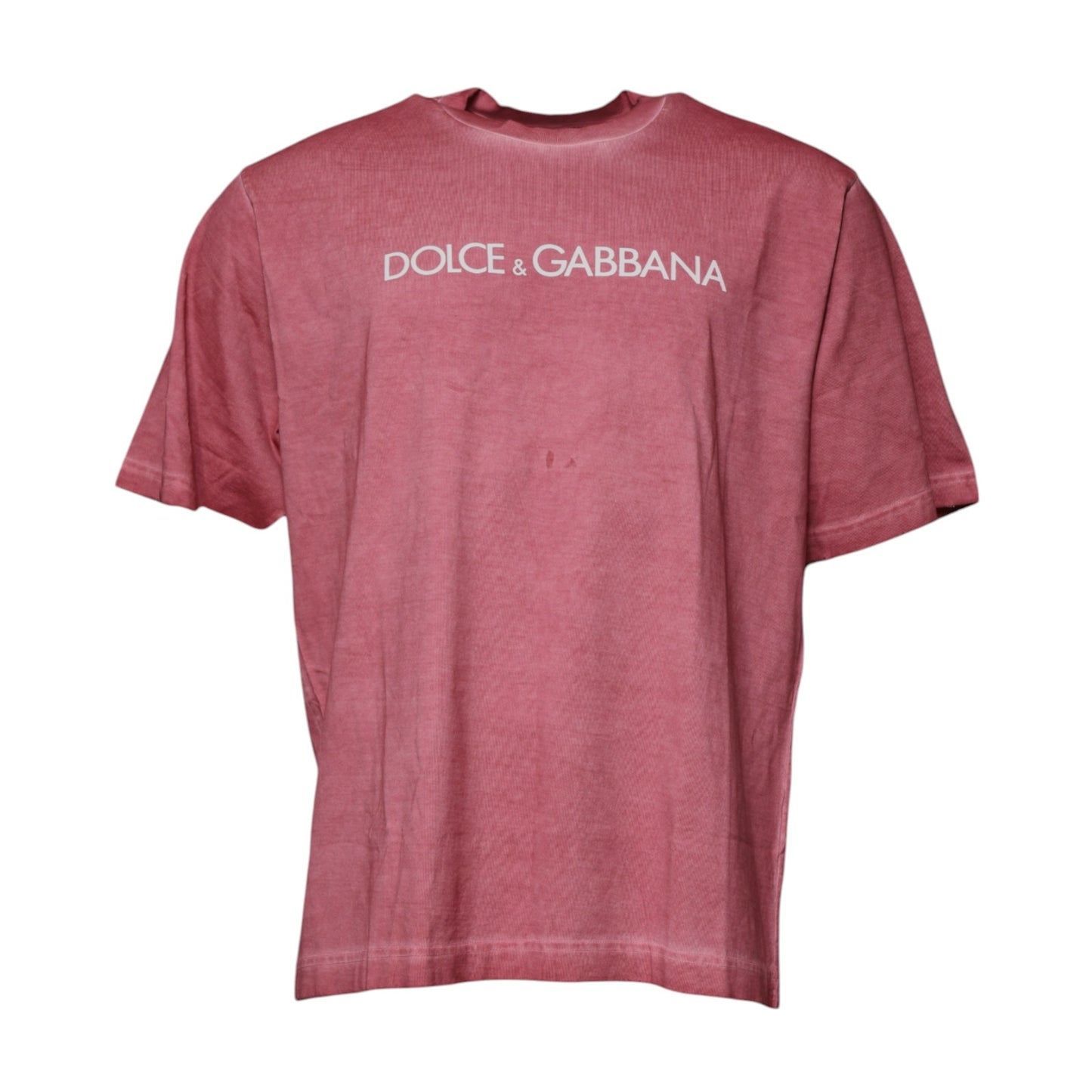 Pink Logo Print Cotton Crew Neck T-shirt