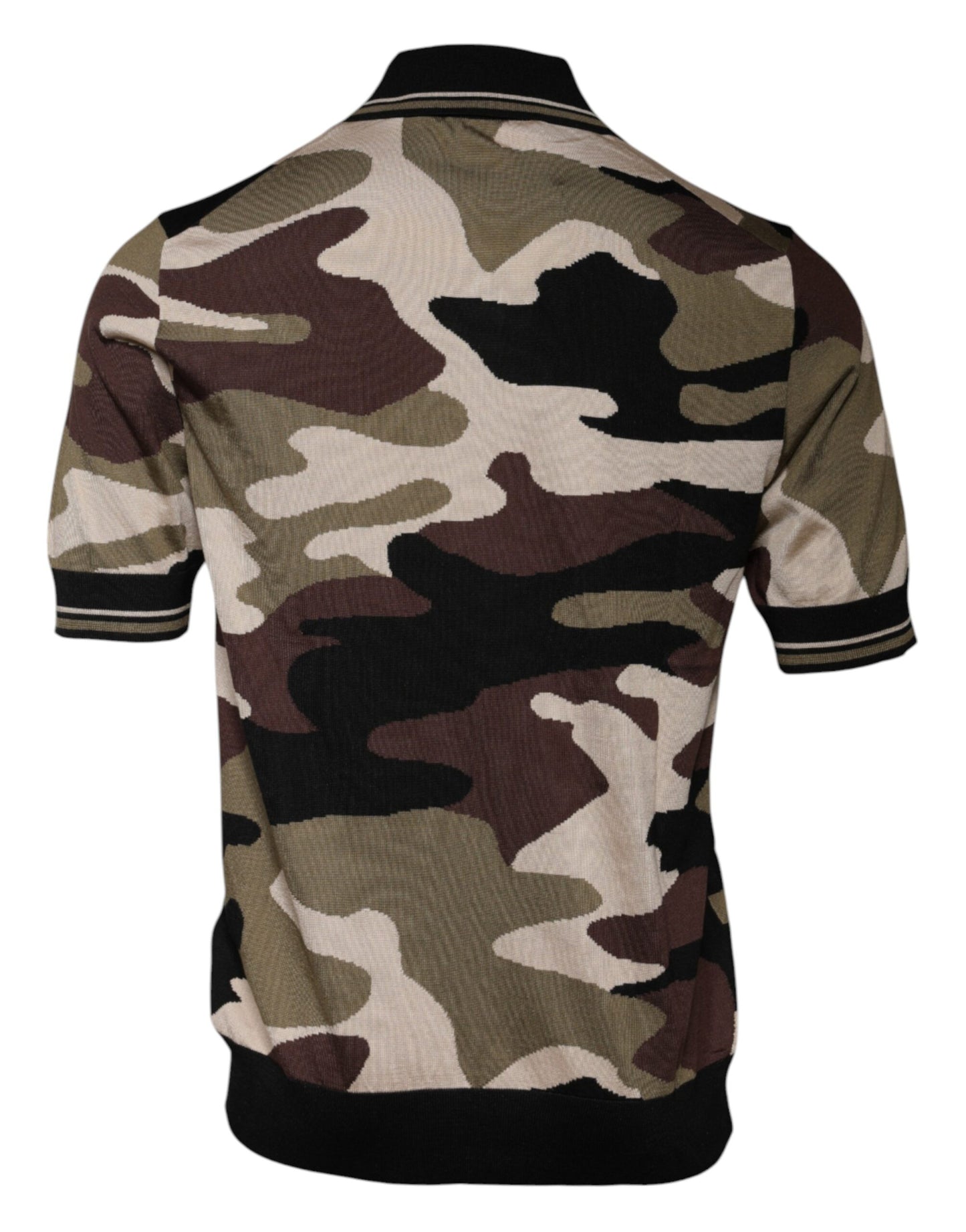 Multicolor Camouflage Collared Polo T-shirt