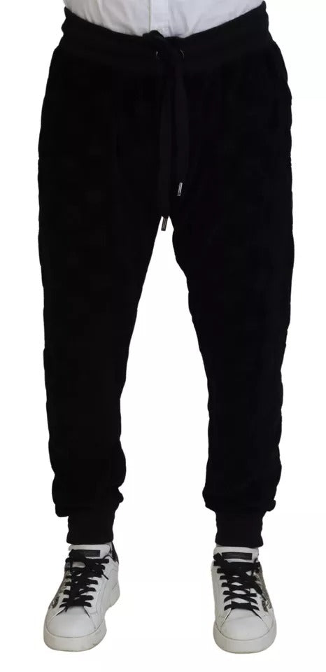 Black Cotton Skinny Jogger Sweatpants Pants