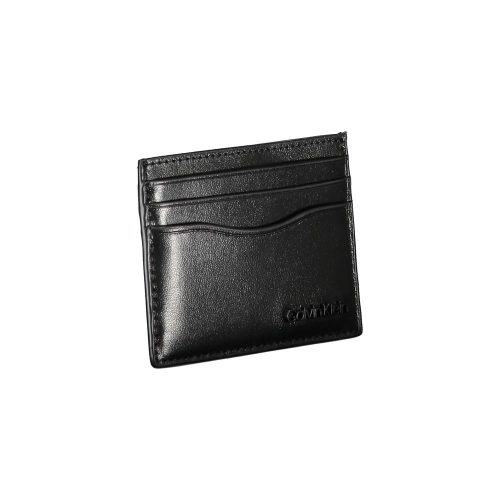 Sleek Black Leather Card Holder