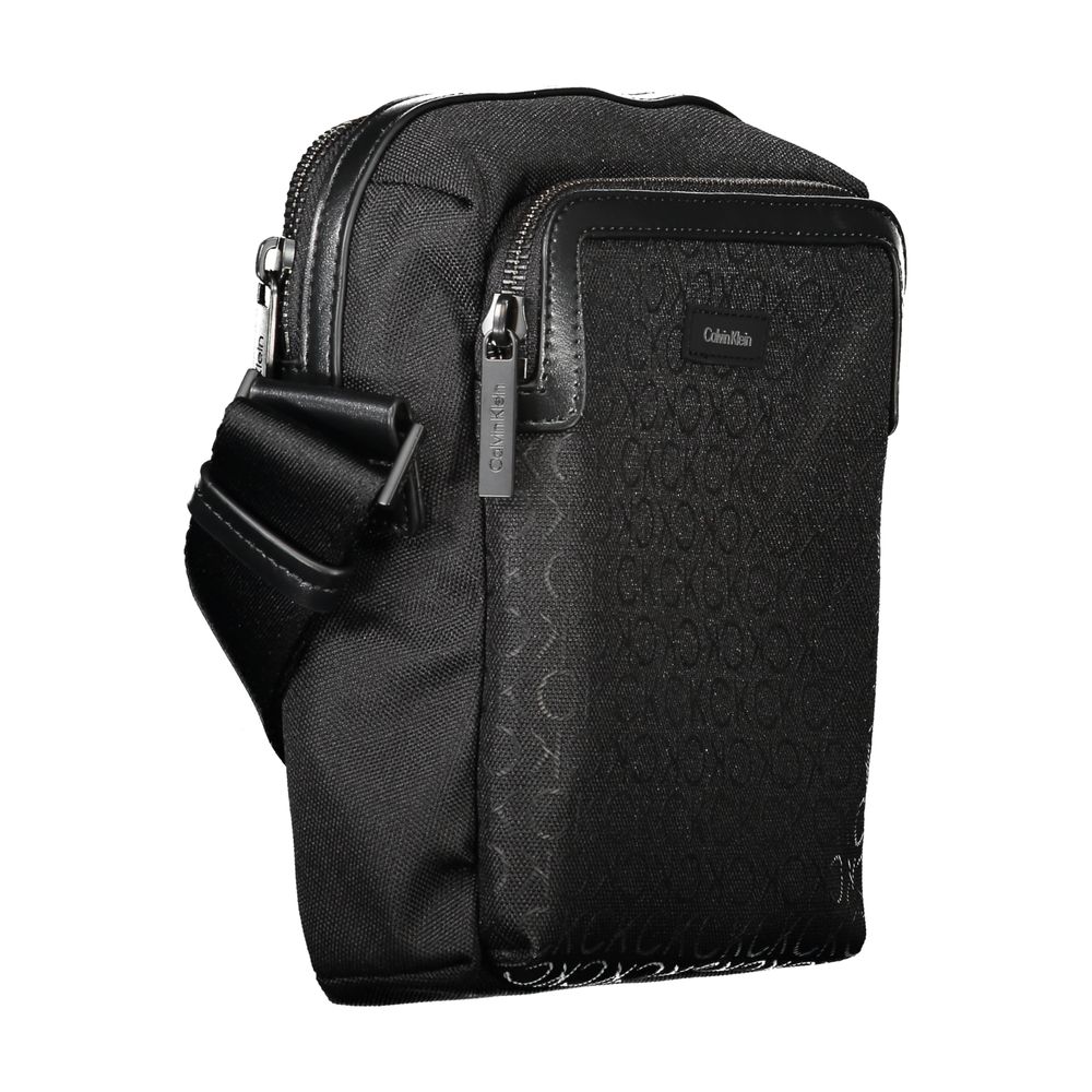 Black Polyester Men Shoulder Bag