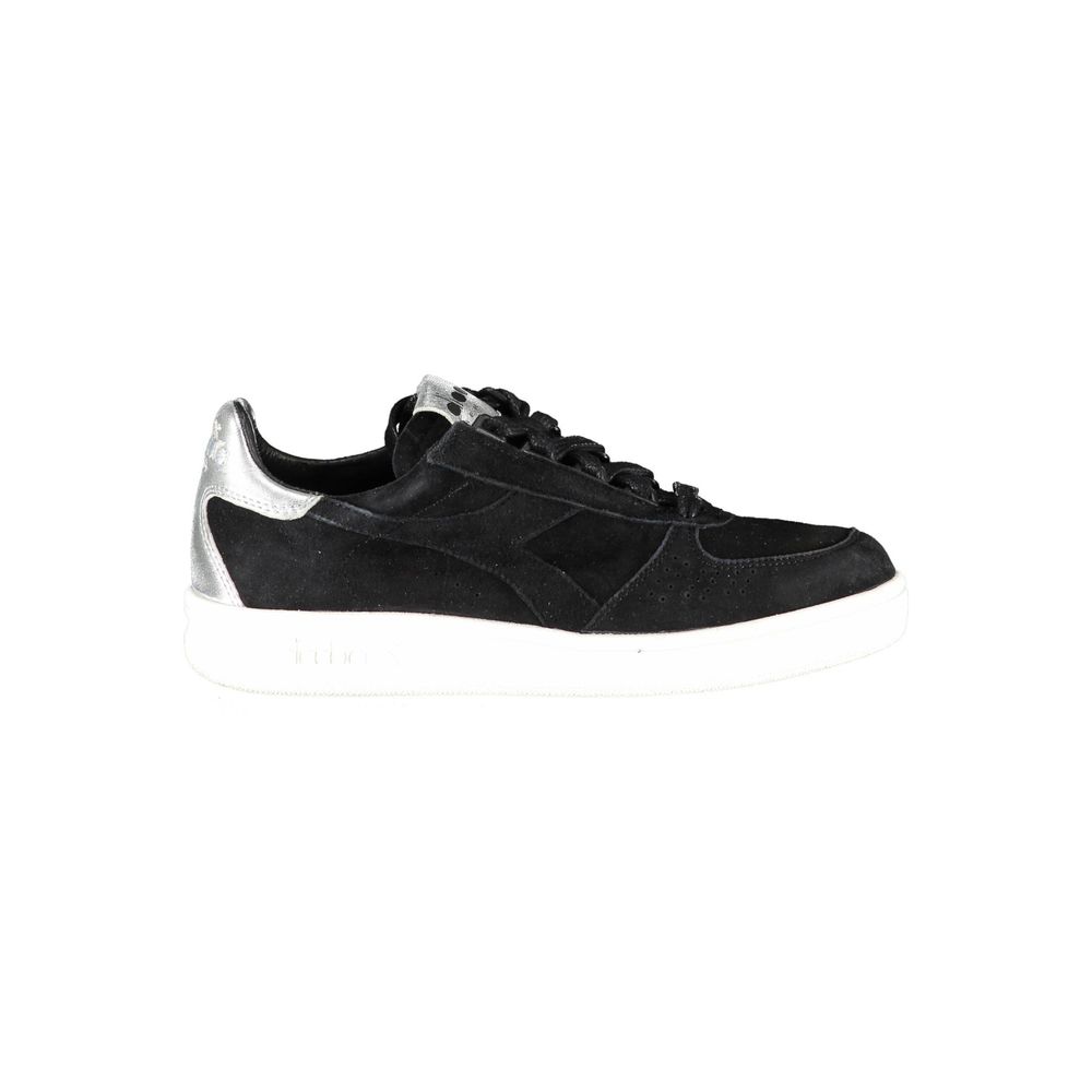 Black Leather Women Sneaker