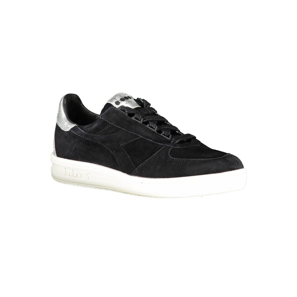 Black Leather Women Sneaker