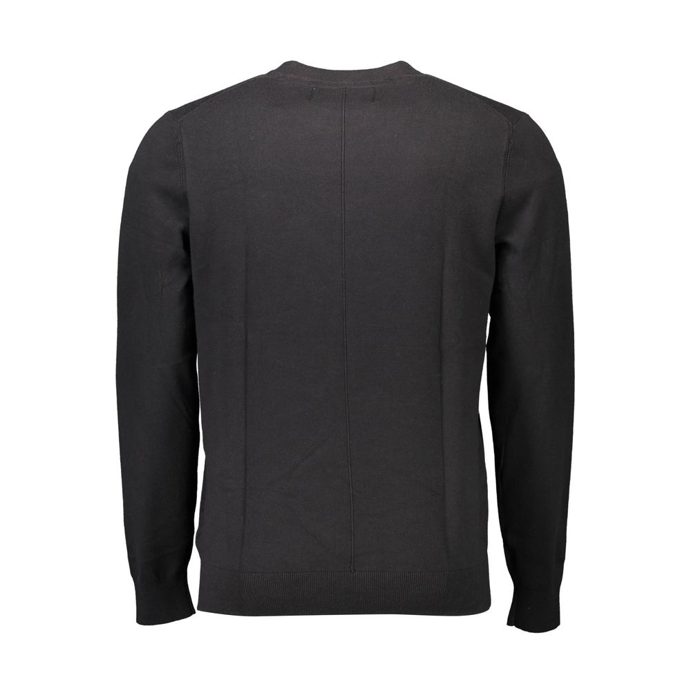 Black Cotton Men Sweater