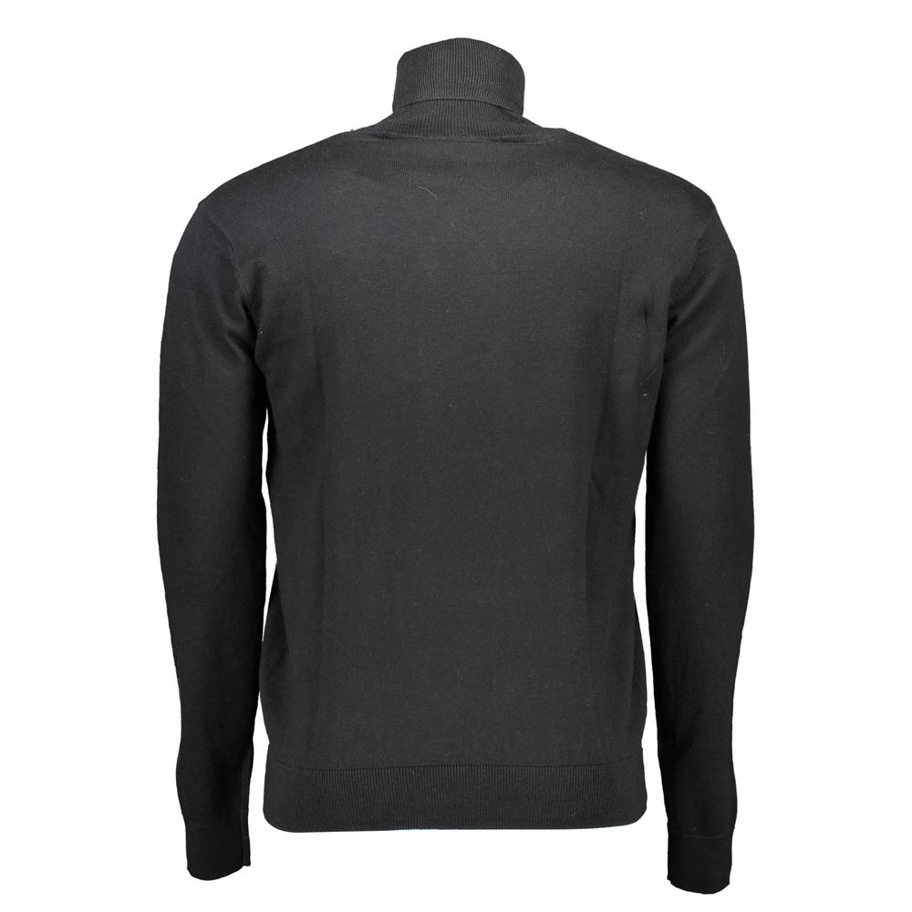 Black Cotton Men Sweater