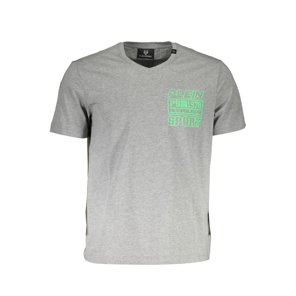 Gray Cotton Men T-Shirt