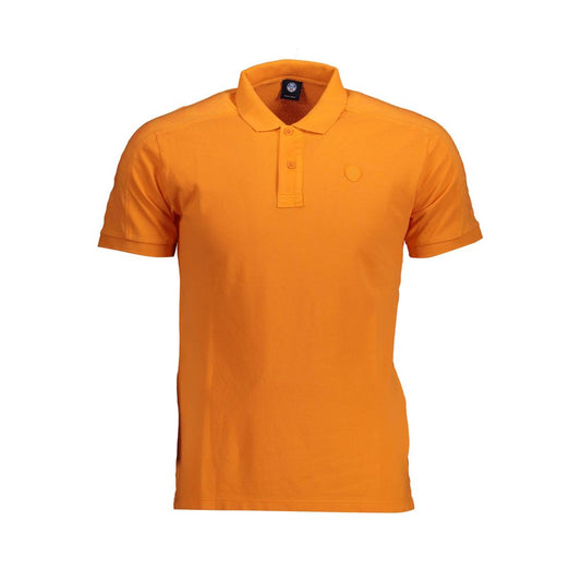 Orange Cotton Men Polo Shirt