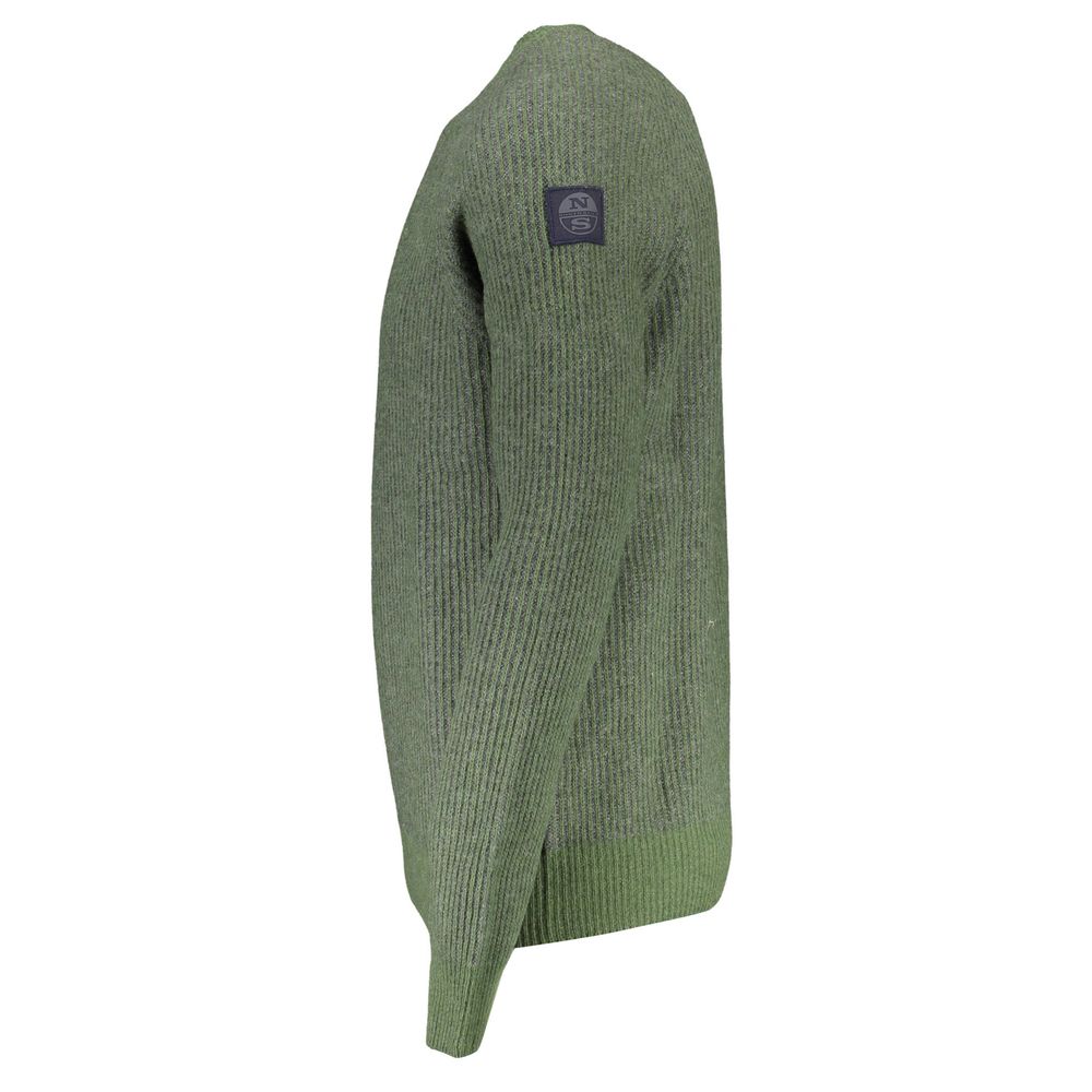 Green Wool Men Sweater