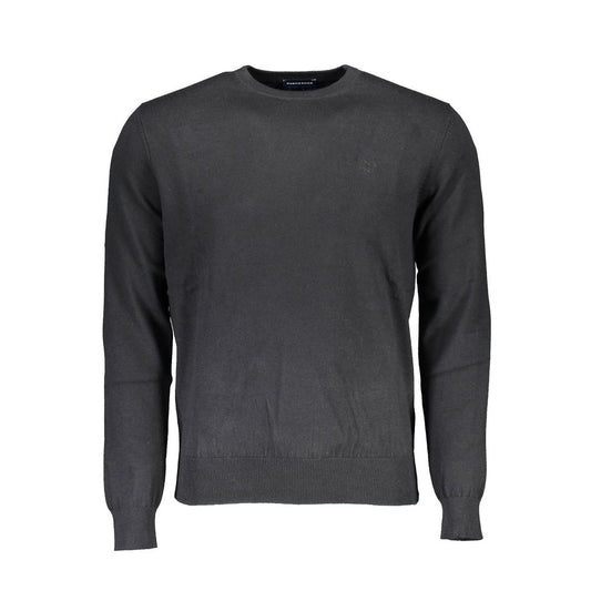 Black Cotton Men Sweater