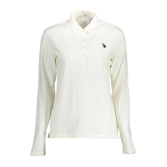 White Cotton Women Polo Shirt