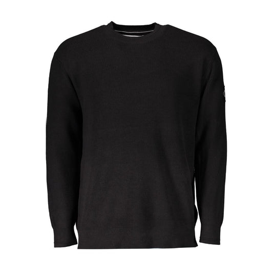 Black Cotton Men Sweater