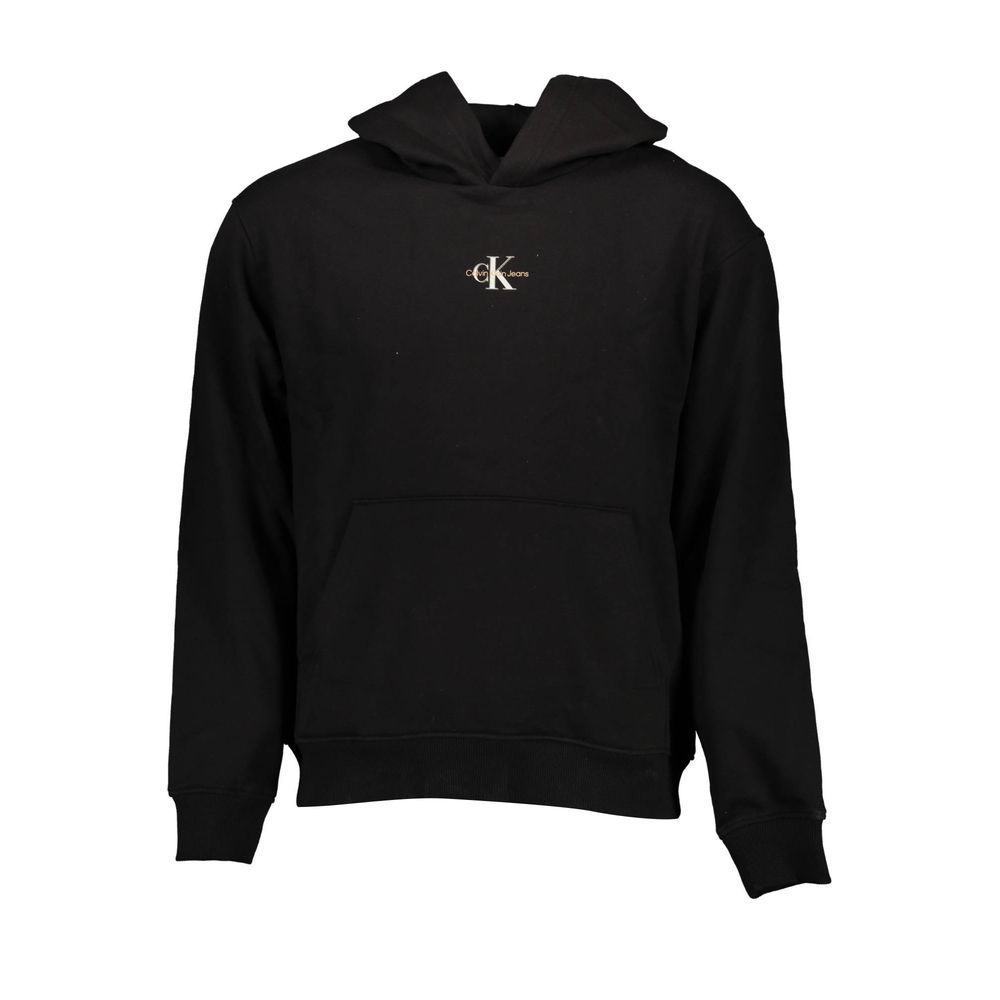 Black Cotton Men Sweatshirt