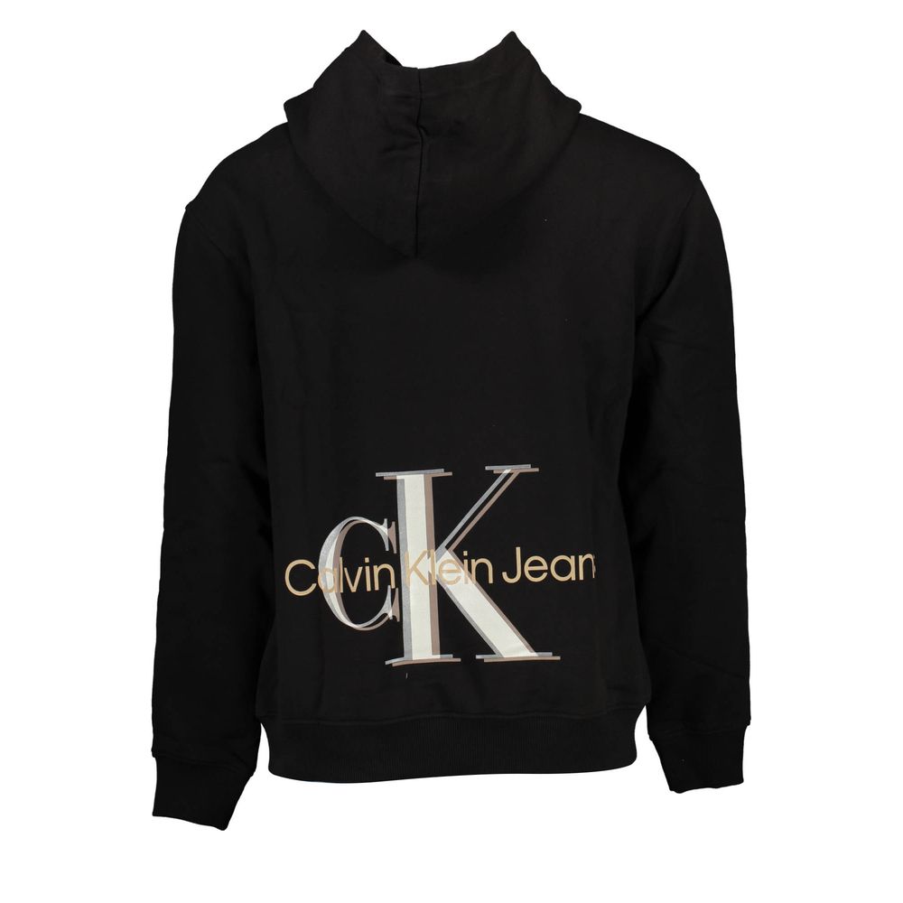 Black Cotton Men Sweatshirt