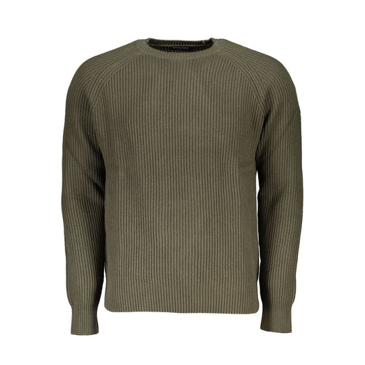 Green Cotton Men Sweater