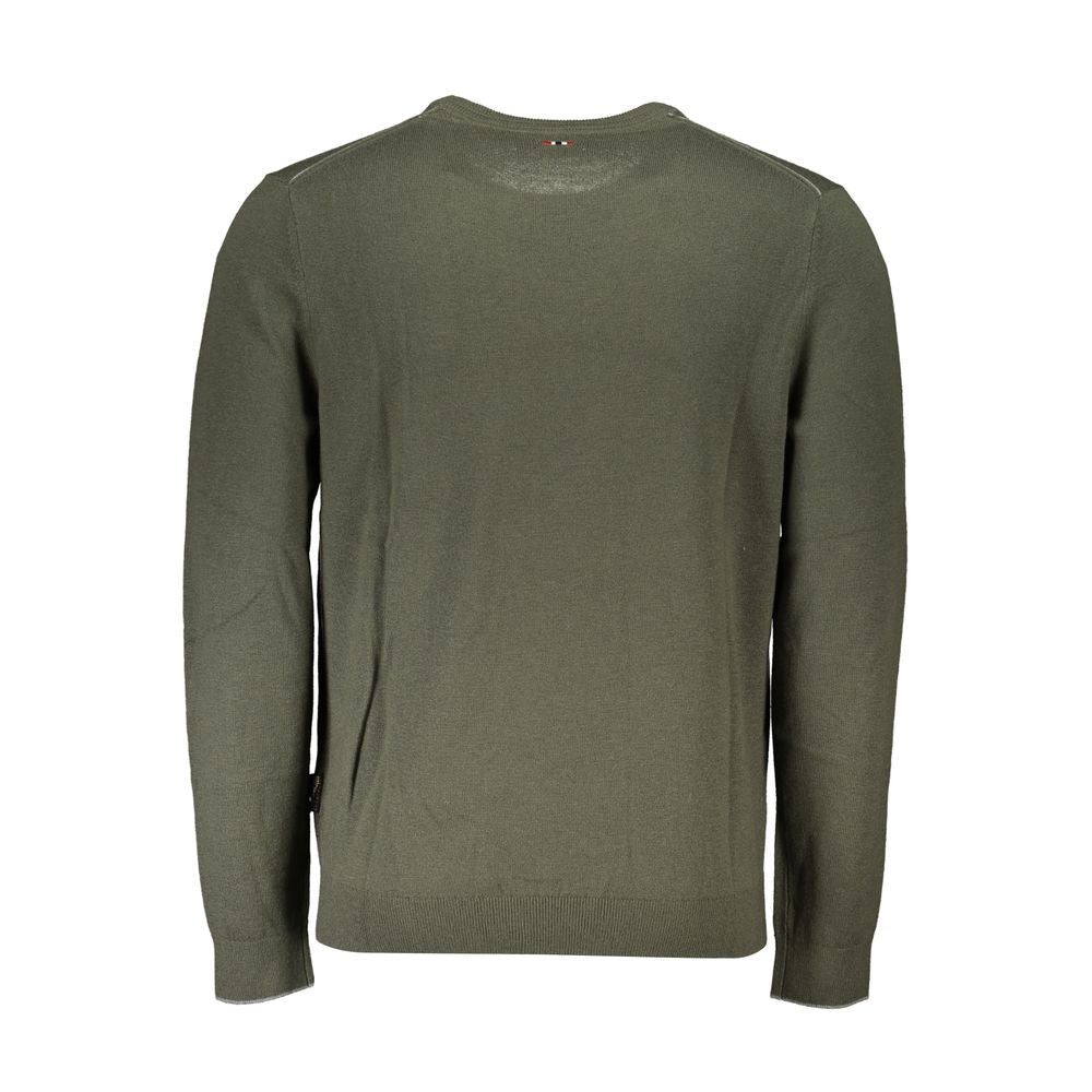 Green Fabric Men Sweater