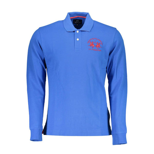 Elegant Long-Sleeved Polo in Chic Blue