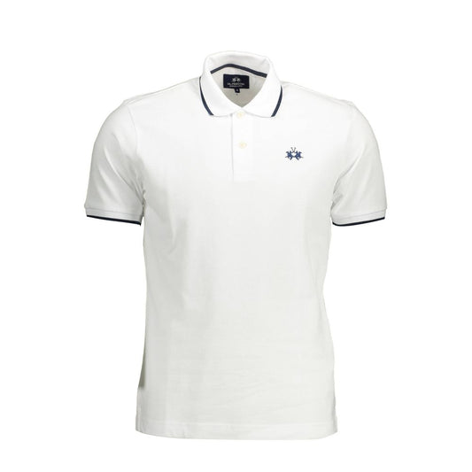 White Cotton Men Polo Shirt