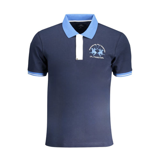 Blue Cotton Polo Shirt