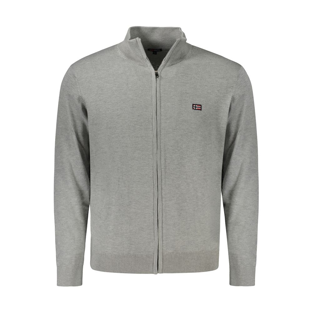 Gray Polyamide Mens Cardigan