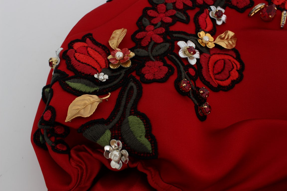 Dolce & Gabbana Elegant Silk High Waist Embroidered Shorts