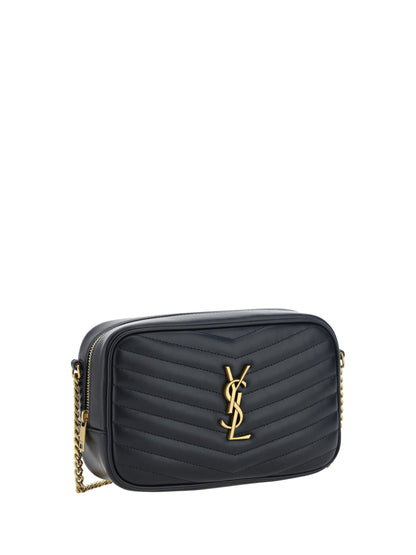 Saint Laurent Black Calf Leather Lou Small Shoulder Bag