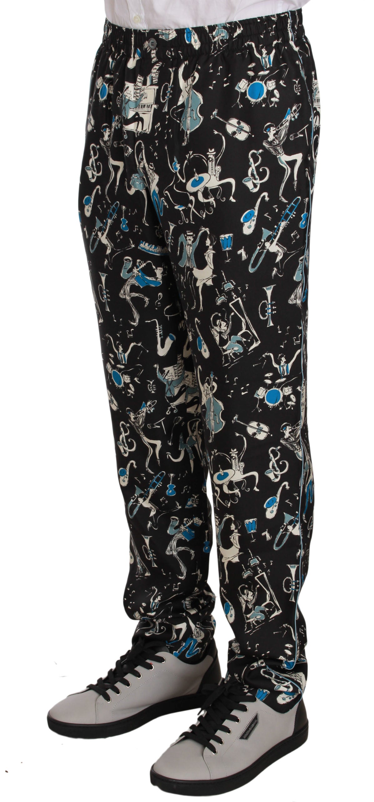 Elegant Silk Lounge Pants with Unique Print