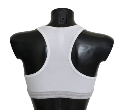 Elegant White Stretch Sport Bra