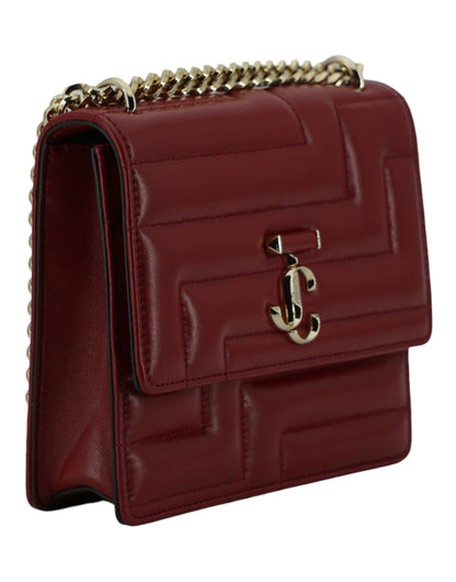 Jimmy Choo Dark Red Leather Shoulder Bag