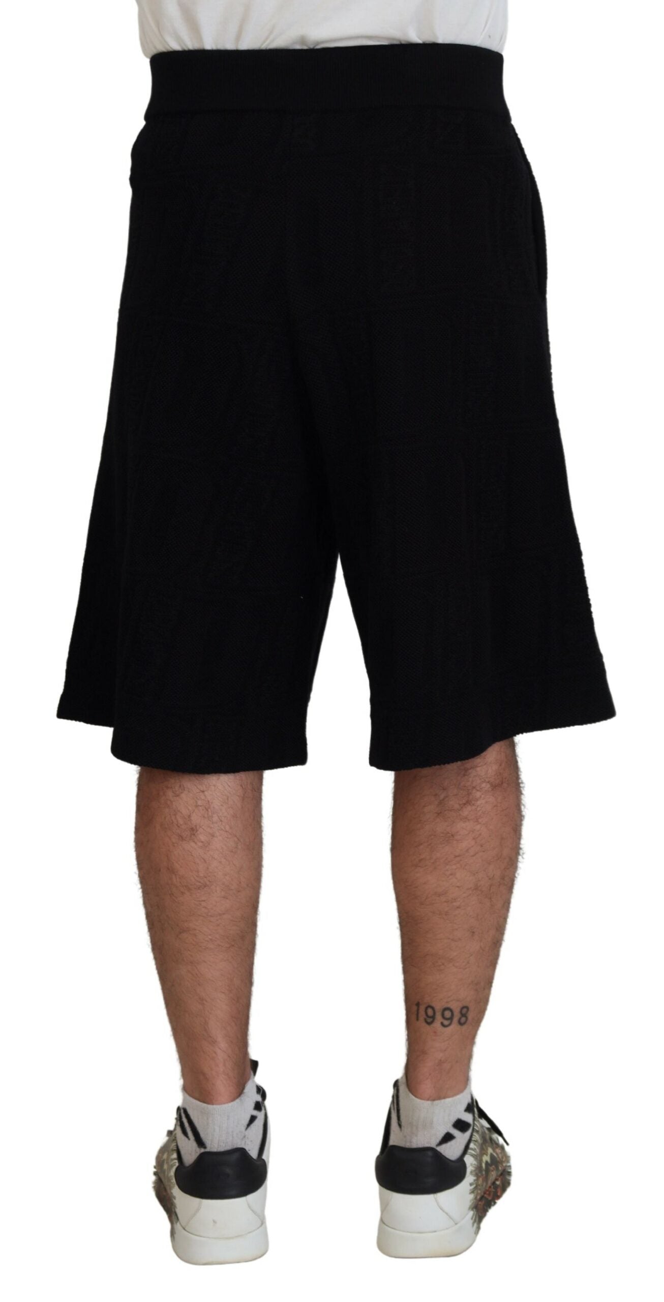 Dsquared² Black Solid Pull On Men Casual Bermuda Shorts