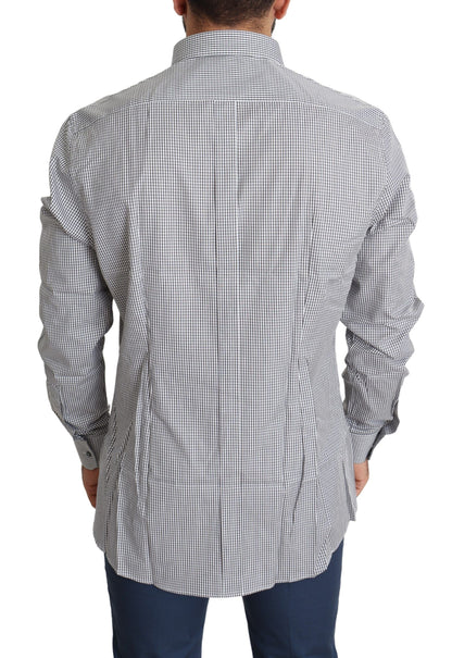 Dolce & Gabbana Checkered Slim Fit Cotton Dress Shirt
