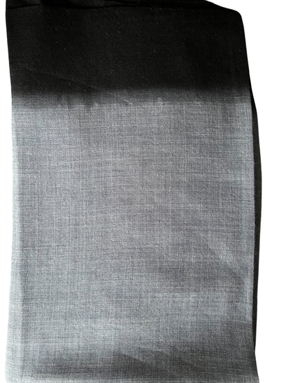 Gray with Black Border Ombre- Silk Wool - Scarves / Wraps / Stoles