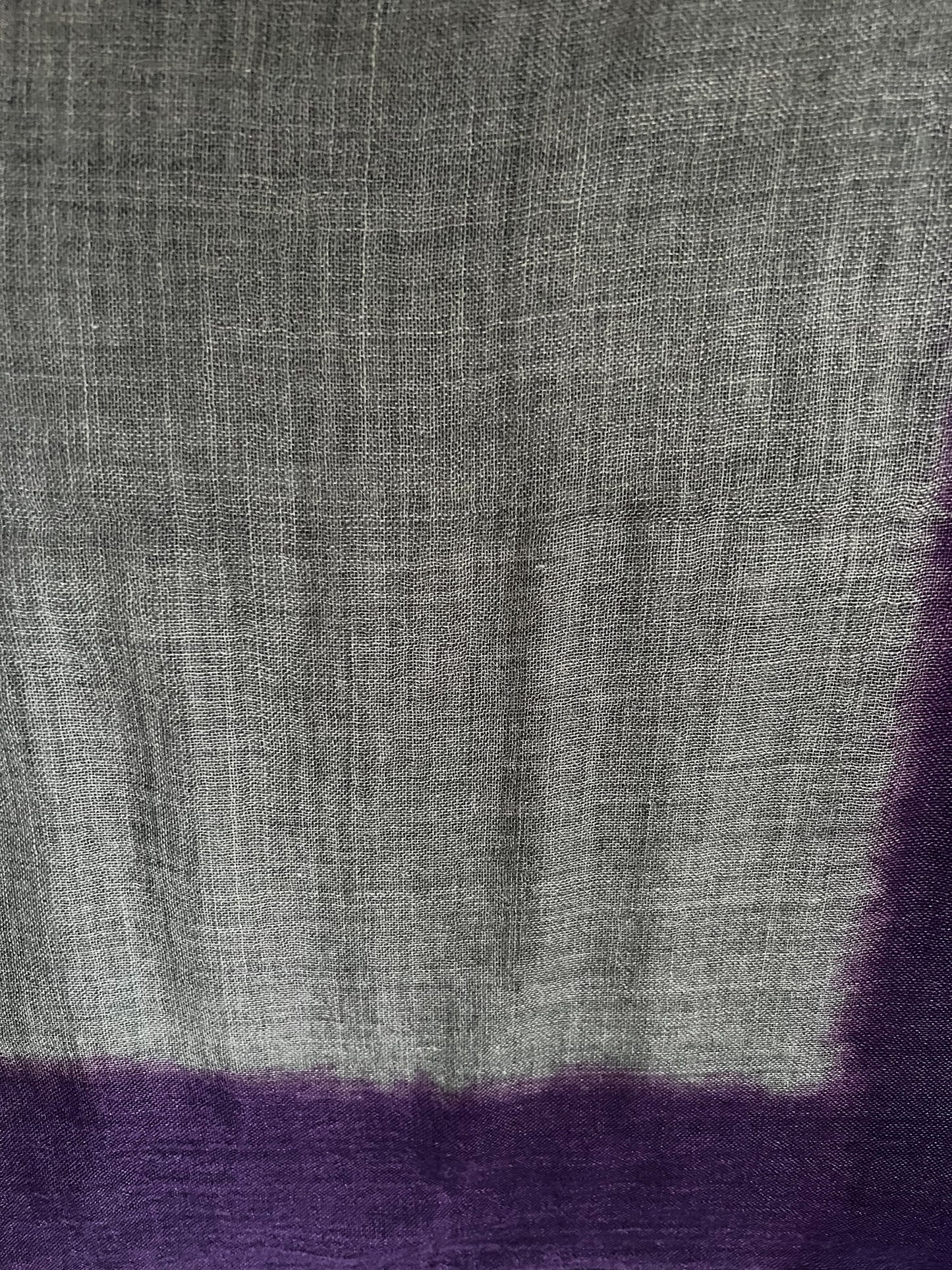 Gray with Purple Border Ombre - Silk Wool - Scarves / Wraps / Stoles